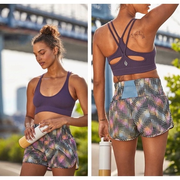 Free People Movement NEW The Way Home Printed High Waist Short Euphoria Size L - Picture 1 of 4
